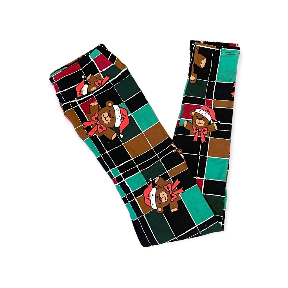 Tween LuLaRoe Holiday Leggings NEW Christmas Teddy Bear Fits 00-0